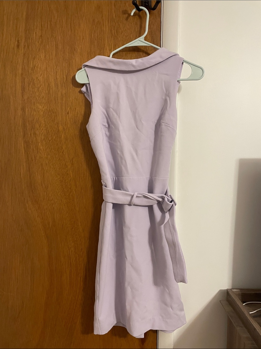 Ann Taylor Lavender Sleeveless Collared Belted Mini Dress
